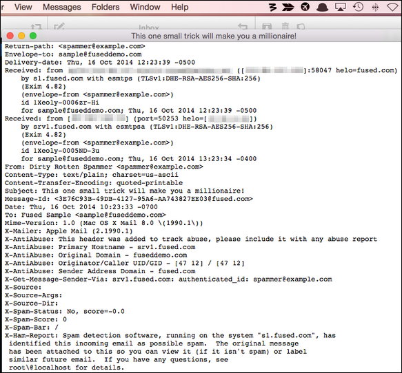airmail mail header analysis