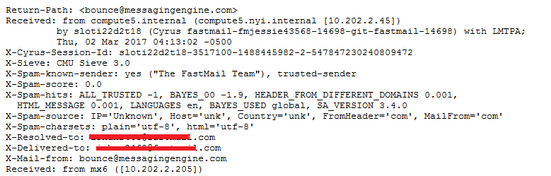 FastMail Header Analysis