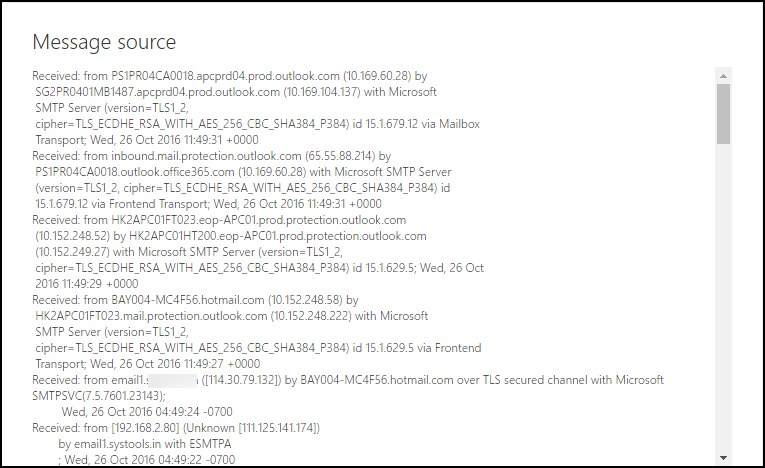 Hotmail Header Analysis