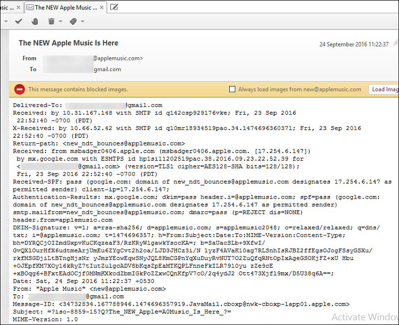 Examine Opera Message Header