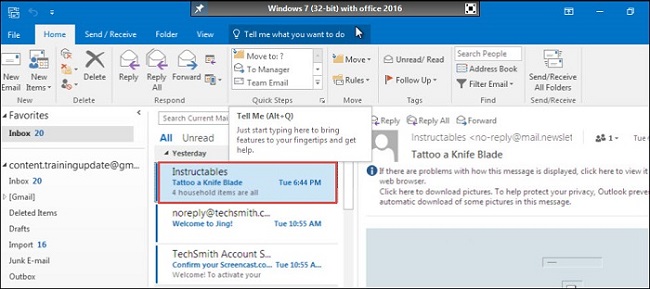 view headers outlook 2016