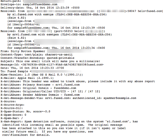 Analyze Polymail Mail Header